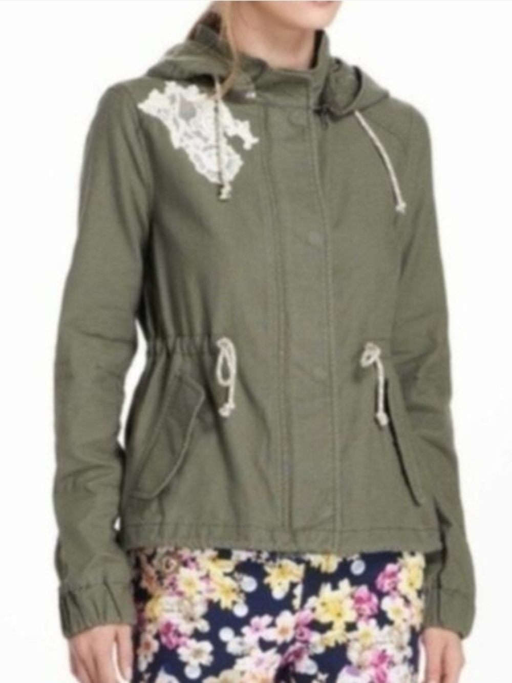 Anthropologie/Daughters Of The Liberation Olive Green Utility Jacket Women Large - Picture 1 of 11